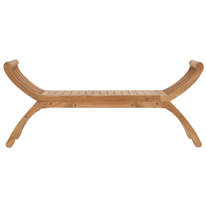Havebænk 2 -Seater 126 cm Massiv Teaktræ Naturfarvet