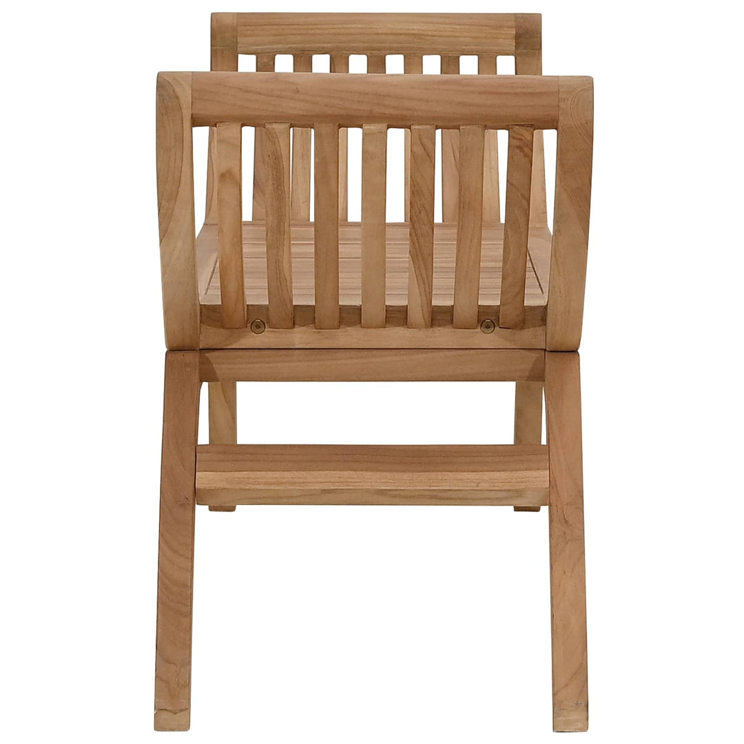 Havebænk 2 -Seater 126 cm Massiv Teaktræ Naturfarvet
