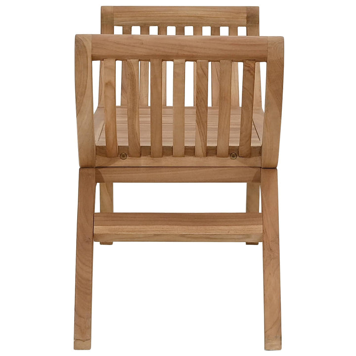 Havebænk 2 -Seater 126 cm Massiv Teaktræ Naturfarvet