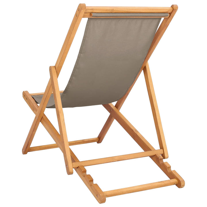 Strandstol Gråbrun Massiv Teaktræ