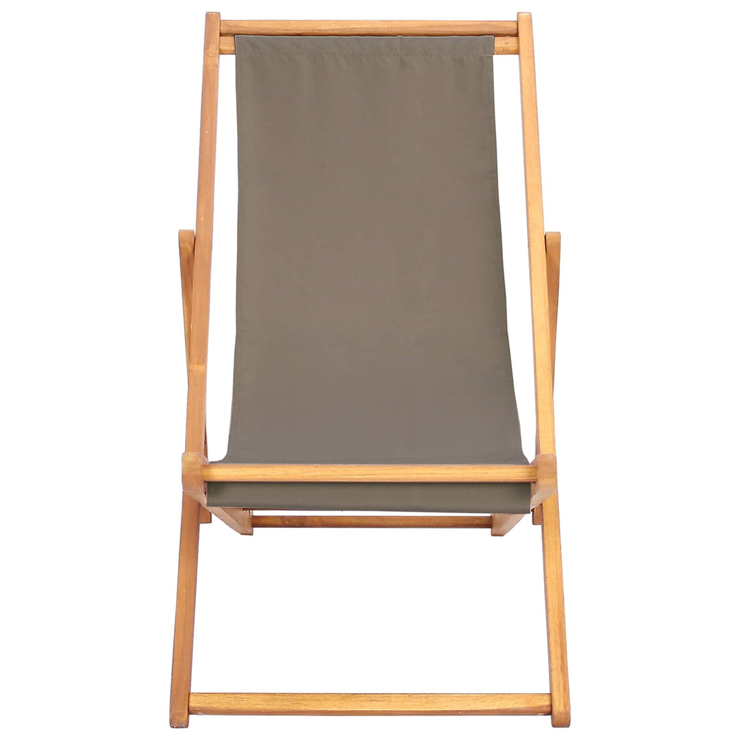 Strandstol Gråbrun Massiv Teaktræ