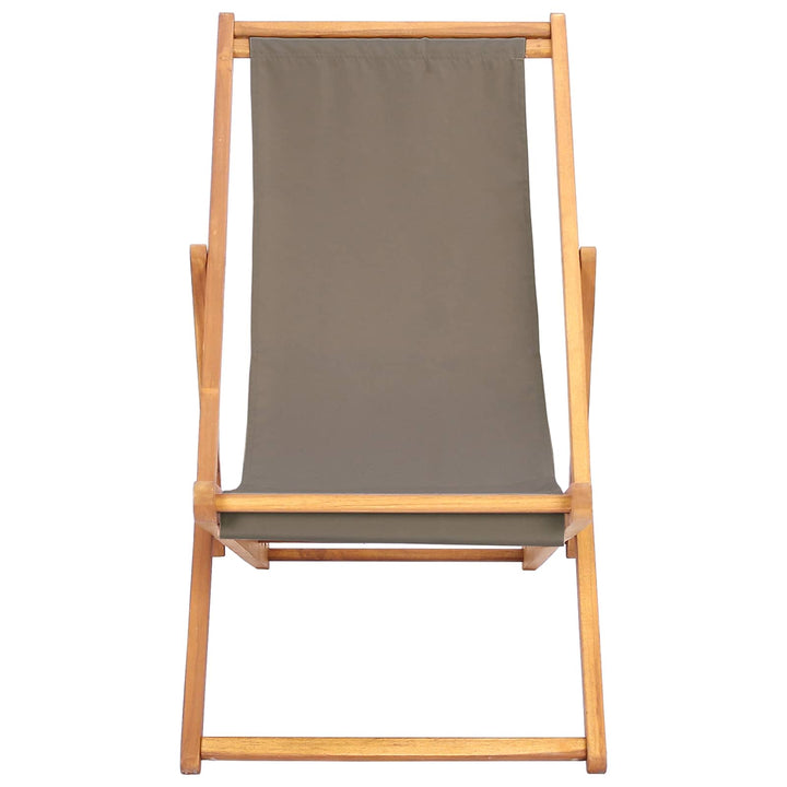 Strandstol Gråbrun Massiv Teaktræ