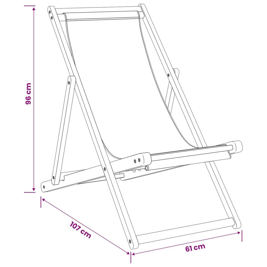 Strandstol Beige Massiv Teaktræ