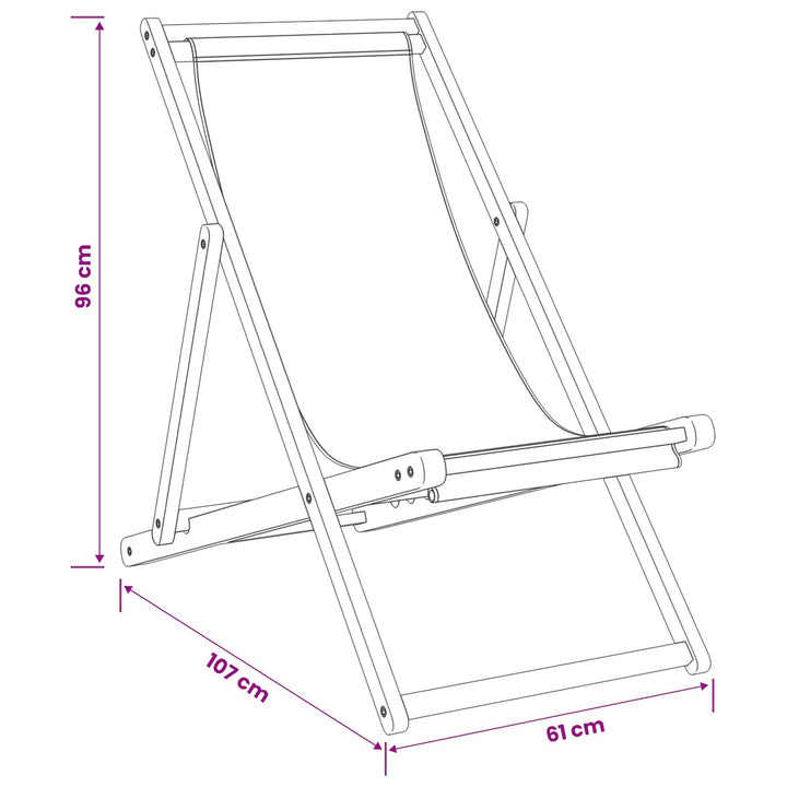 Strandstol Beige Massiv Teaktræ