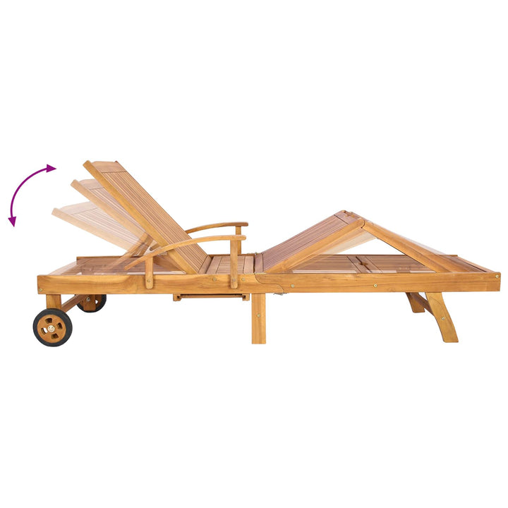 Solstol 1-person Brun Massiv Teaktræ