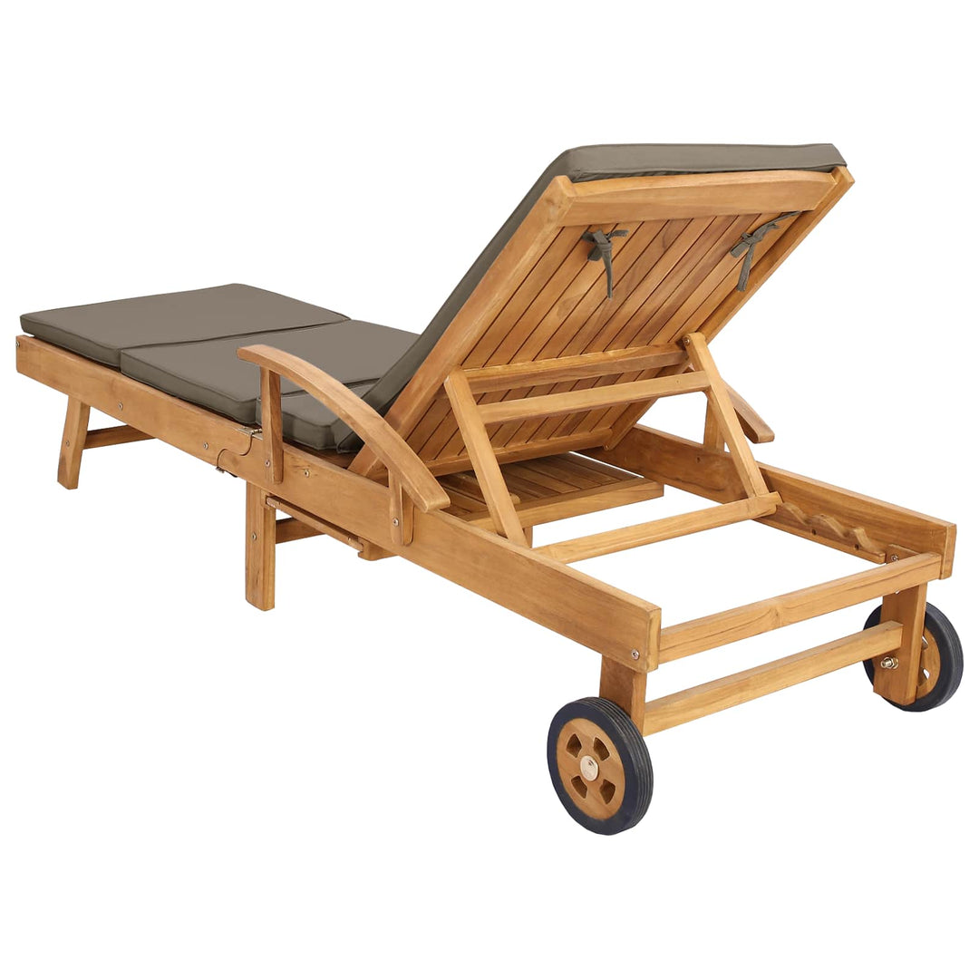 Liggestol med pude 100% Polyester Solid-Teak