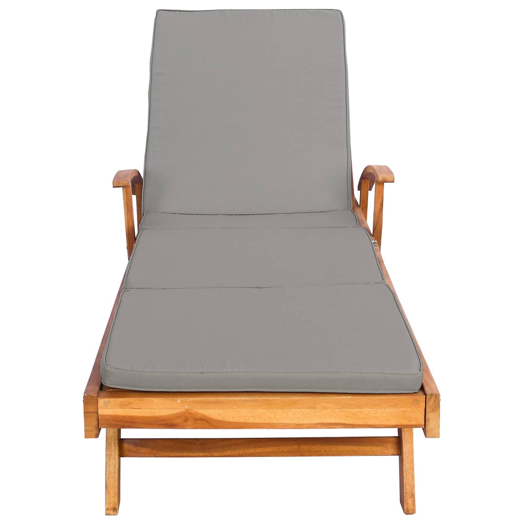 Liggestol med pude 100% Polyester Solid-Teak
