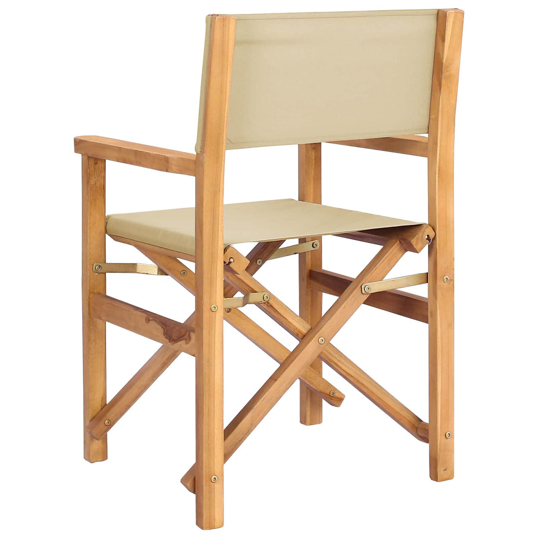 Direktørstol Brun og Beige Massiv Teaktræ