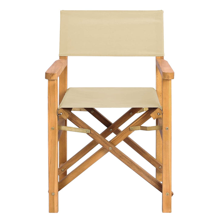 Direktørstol Brun og Beige Massiv Teaktræ