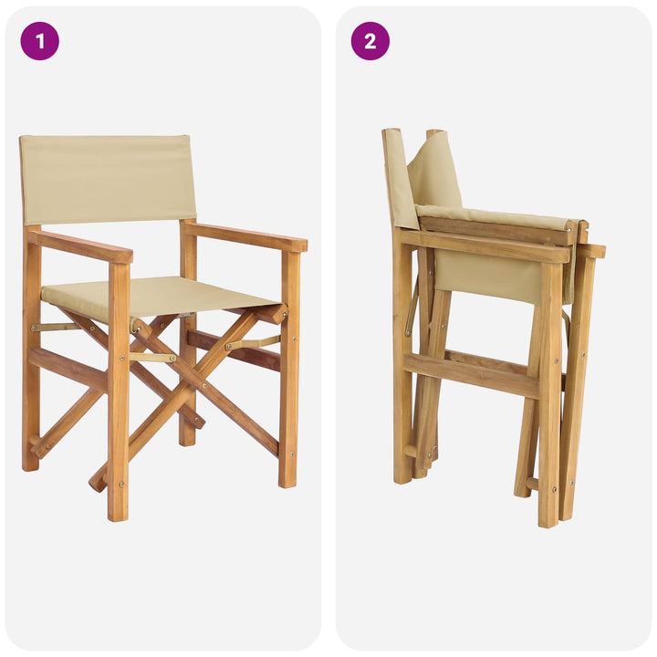 Direktørstol Brun og Beige Massiv Teaktræ