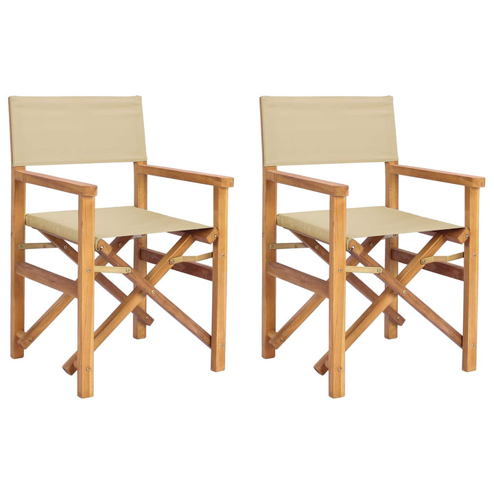 Direktørstol Brun og Beige Massiv Teaktræ