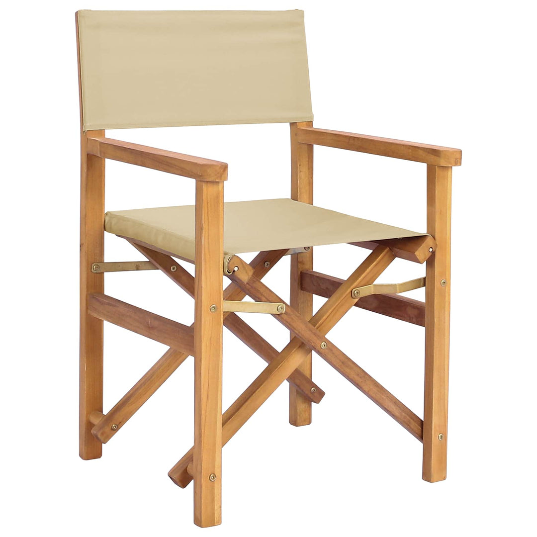 Direktørstol Brun og Beige Massiv Teaktræ