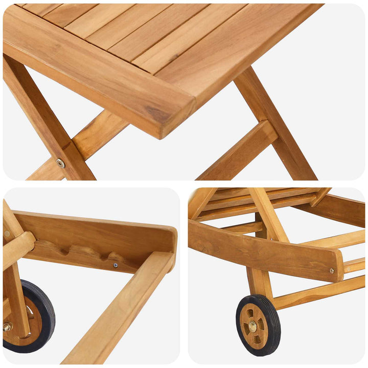 Solstol 2 pcs Brun Massiv Teaktræ