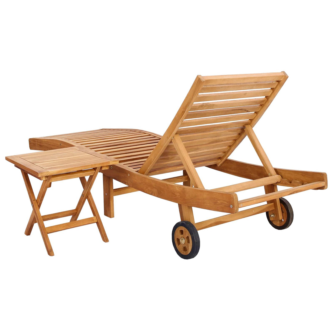 Solstol 2 pcs Brun Massiv Teaktræ