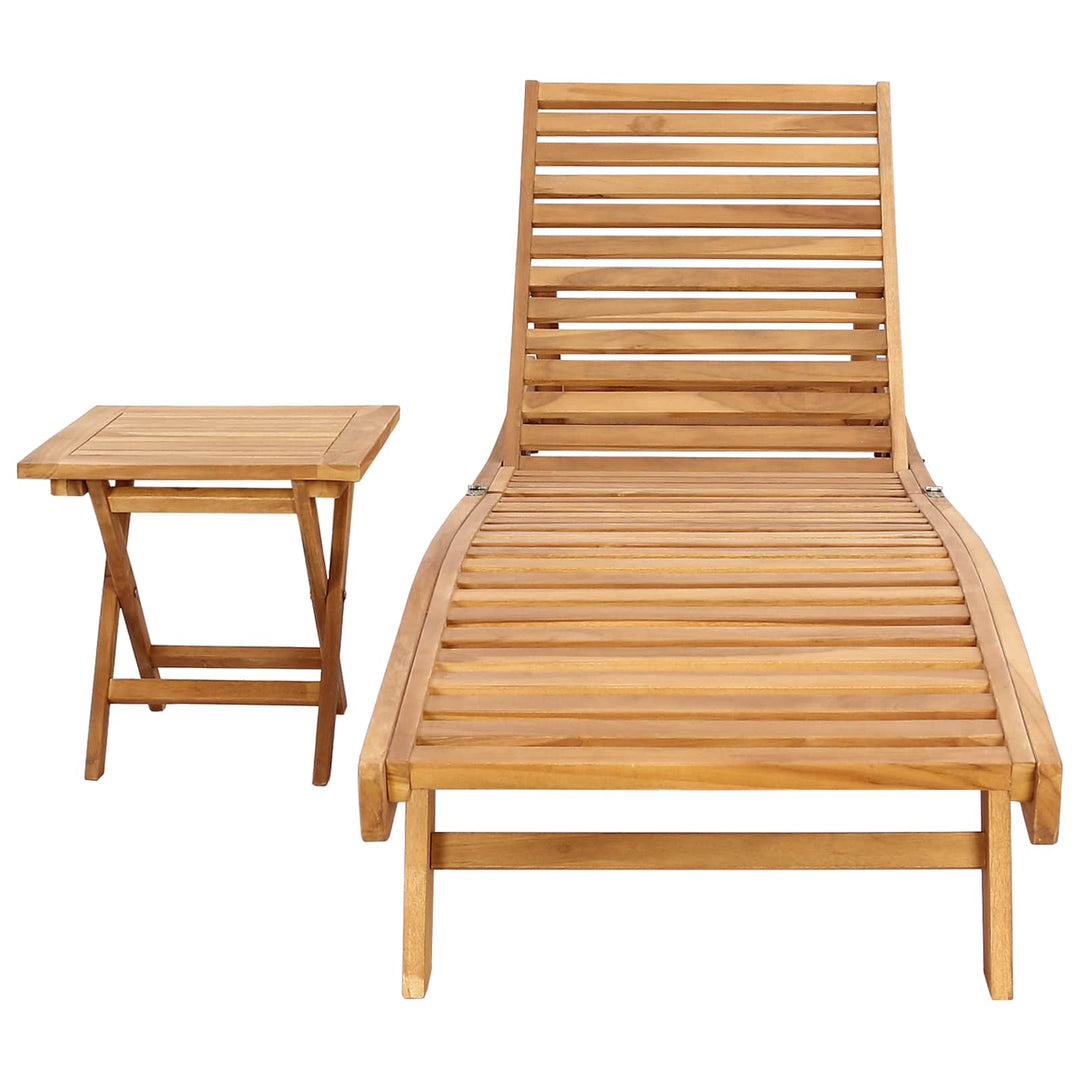 Solstol 2 pcs Brun Massiv Teaktræ