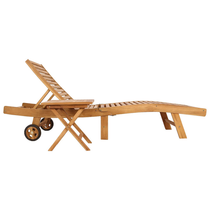 Solstol 2 pcs Brun Massiv Teaktræ