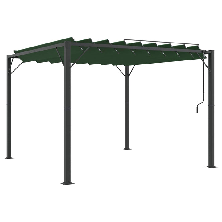 Pergola med louvret tag 3 x 3 x 2,14 m Grøn Stof og aluminium