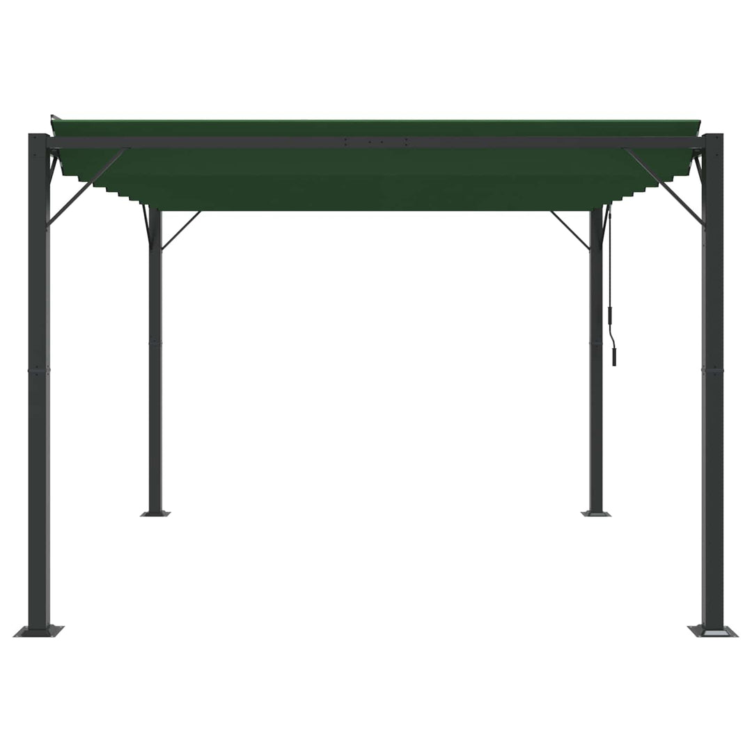 Pergola med louvret tag 3 x 3 x 2,14 m Grøn Stof og aluminium