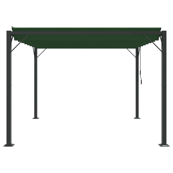 Pergola med louvret tag 3 x 3 x 2,14 m Grøn Stof og aluminium