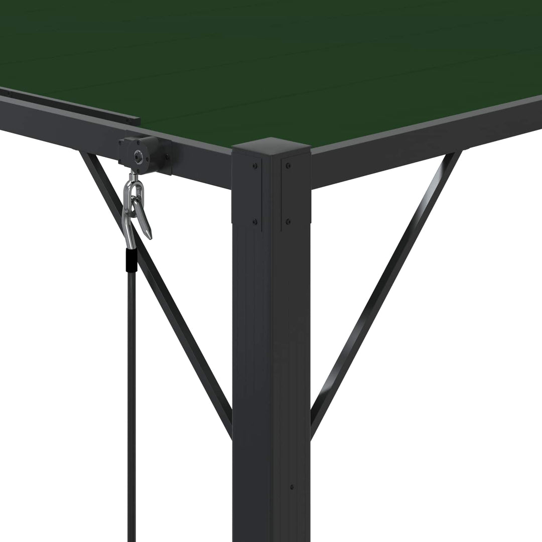 Pergola med louvret tag 3 x 4 x 2,14 m Grøn Stof og aluminium