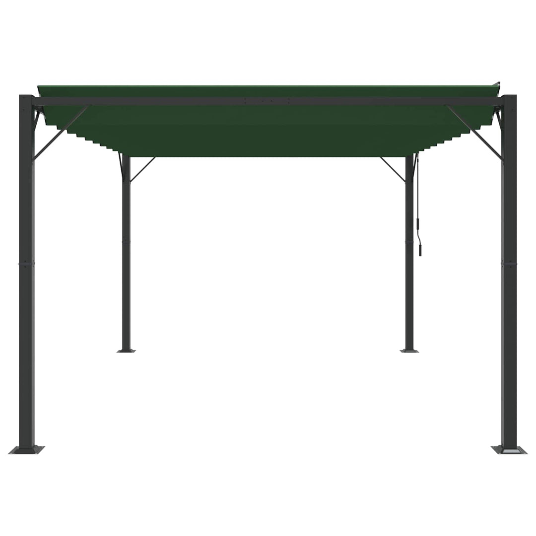 Pergola med louvret tag 3 x 4 x 2,14 m Grøn Stof og aluminium