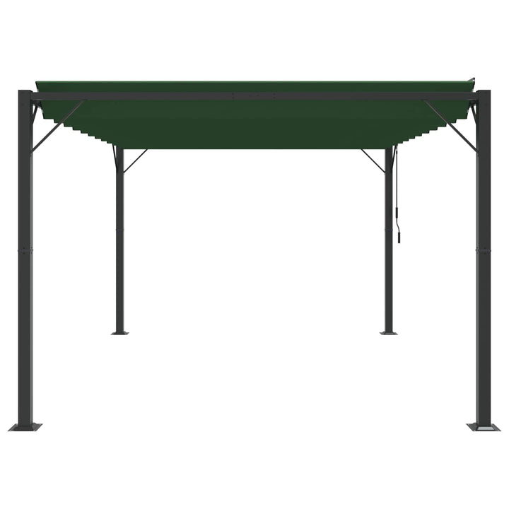 Pergola med louvret tag 3 x 4 x 2,14 m Grøn Stof og aluminium