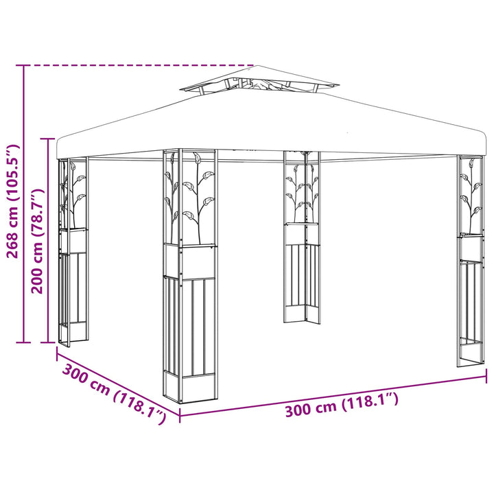 Pavillon 3 x 3 x 2,68 m Grøn Polyester og Stål
