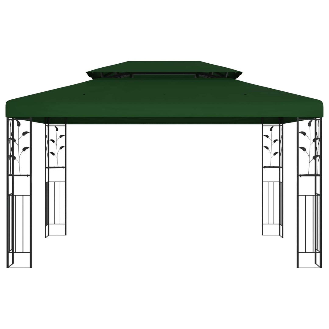 Pavillon 3,97 x 2,96 x 2,68 m Grøn Polyester og Stål