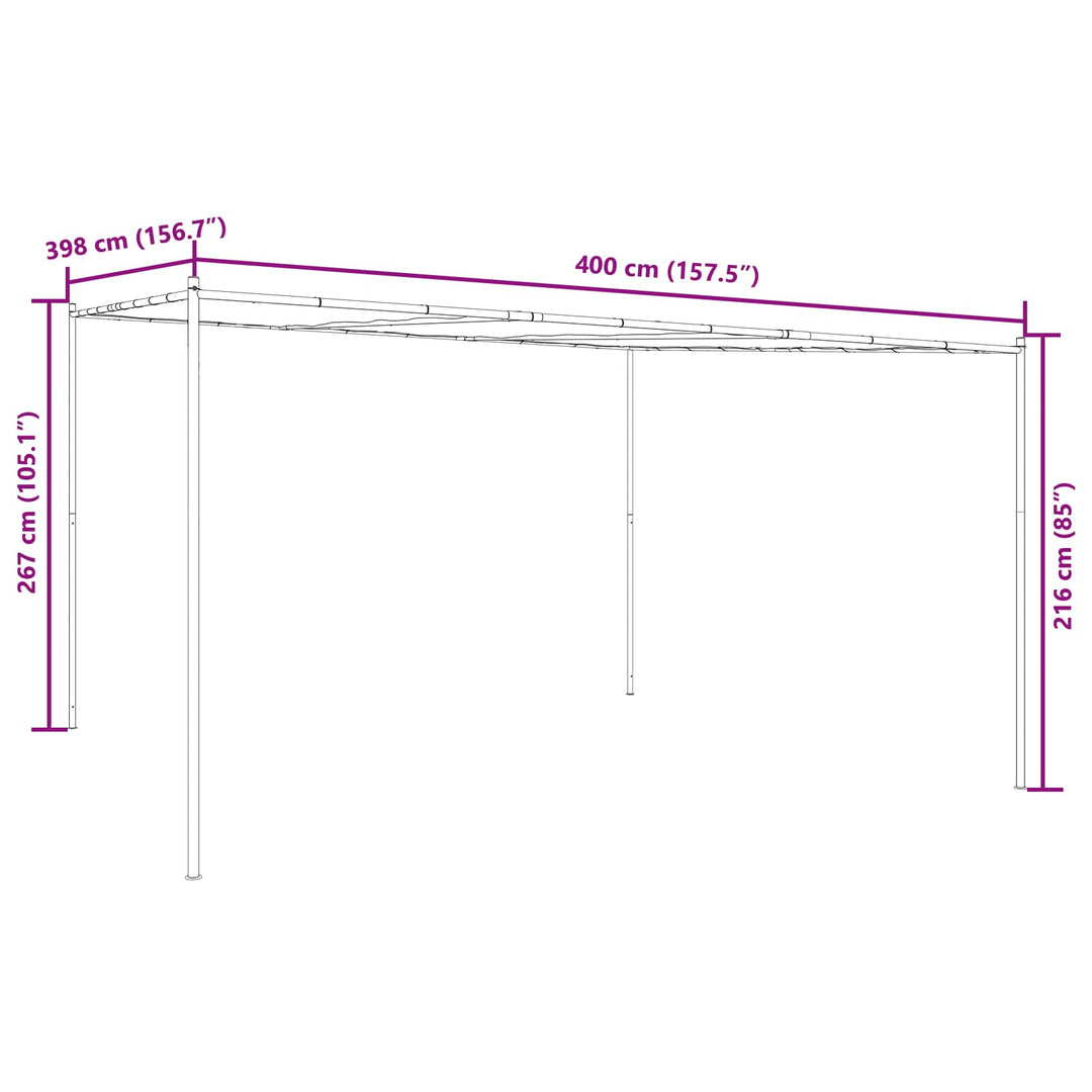 Pavillon 4 x 3,98 x 2,67 m Grøn Polyester og Stål