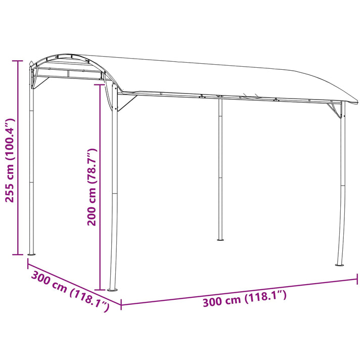 Pavillon 3 x 3 x 2,55 m Grøn Pulverlakeret stål og stof 180 gsm