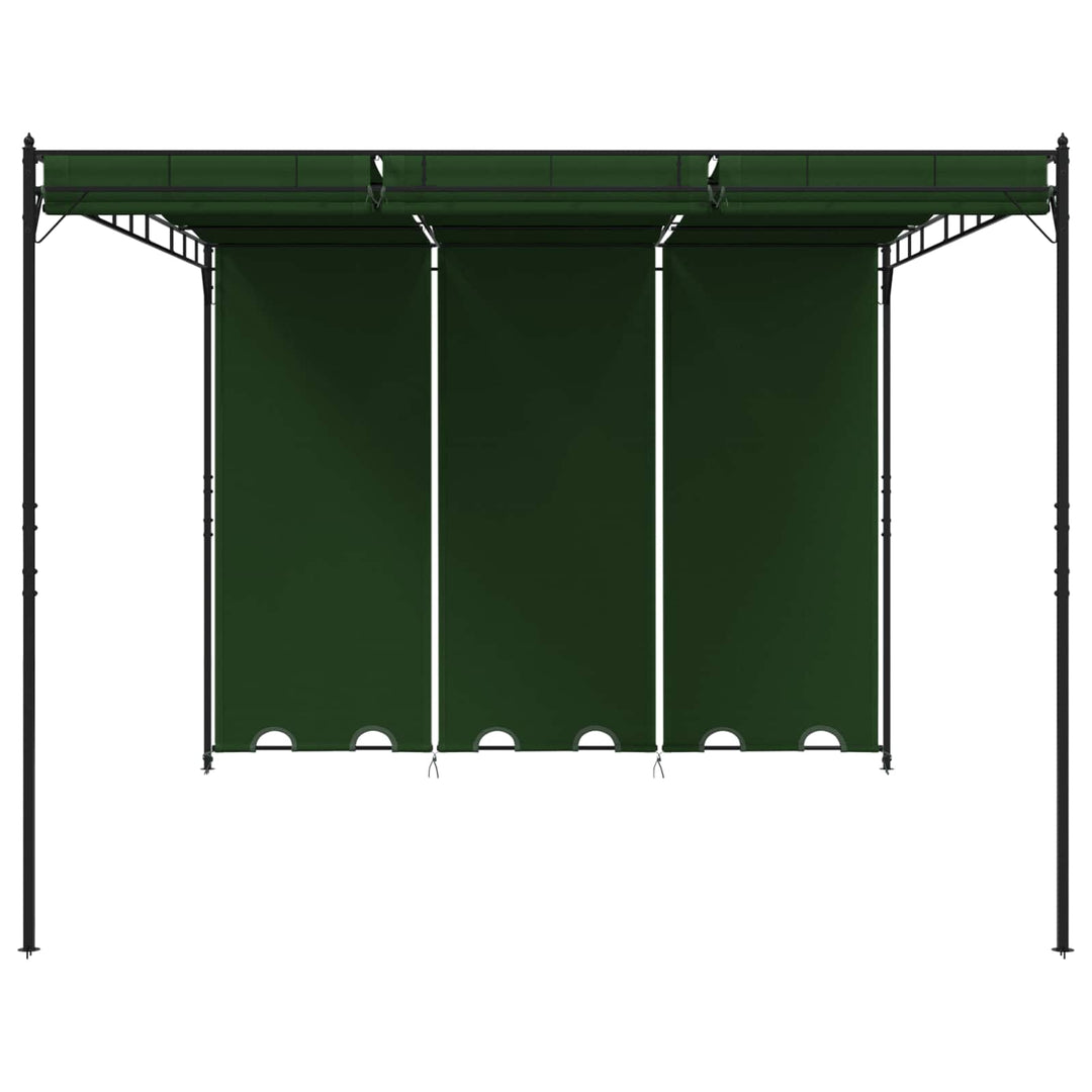 Pavillon 4 x 3 x 2,3 m Grøn Polyester og Stål