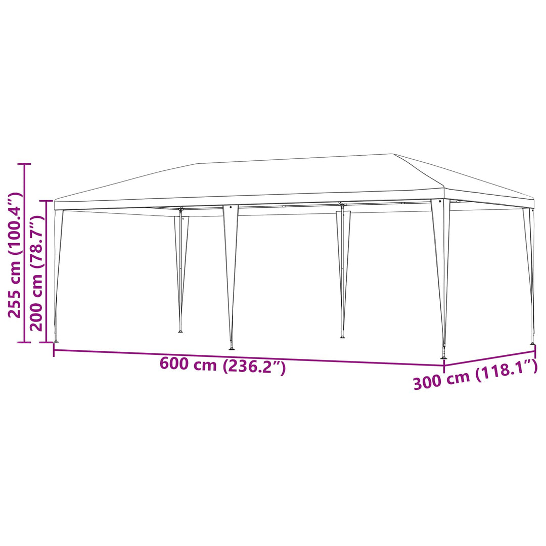 Party Tent Rød 600 x 300 x 255 cm PE og stål