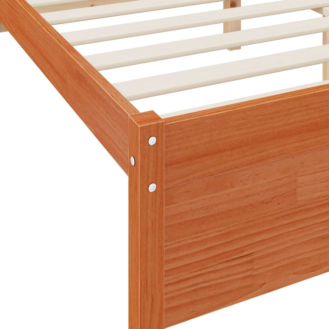 Bogreol Seng med hovedgærde med opbevaring Massivt fyrretræ