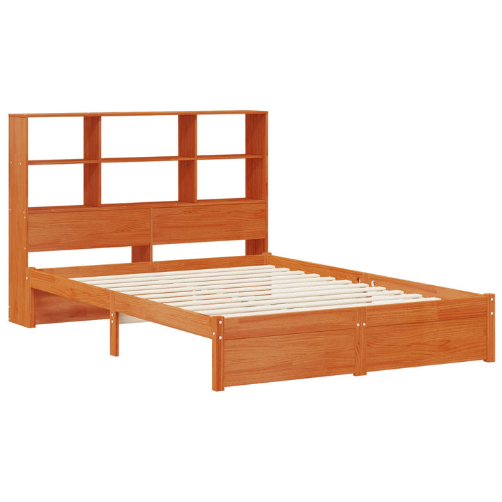 Sengestel med opbevaringshovedgavl VoksBrun 140 x 190 cm