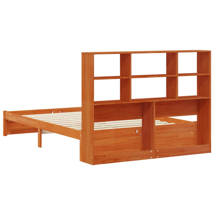 Sengestel med opbevaringshovedgavl VoksBrun 140 x 190 cm