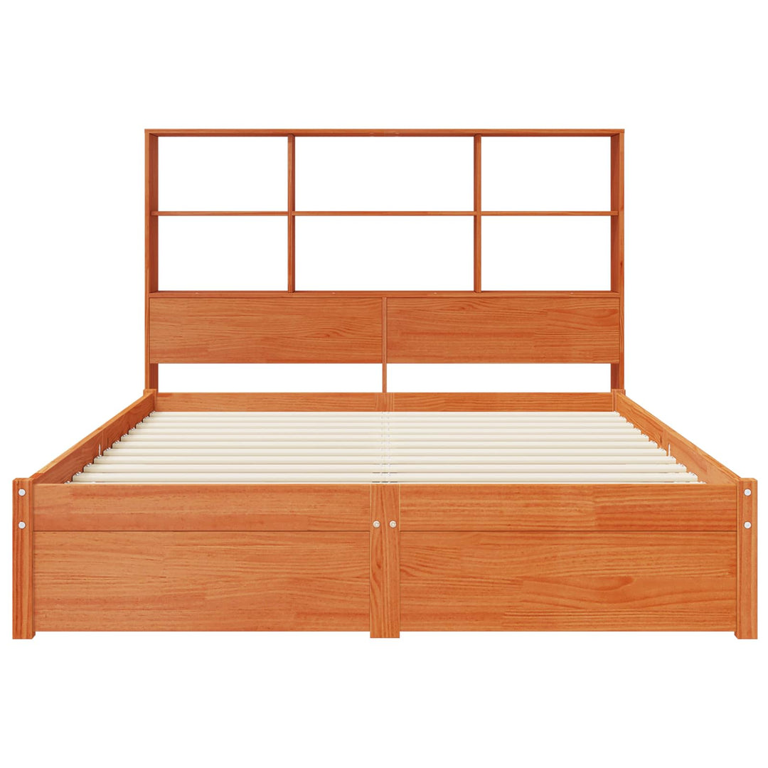 Sengestel med opbevaringshovedgavl VoksBrun 140 x 190 cm