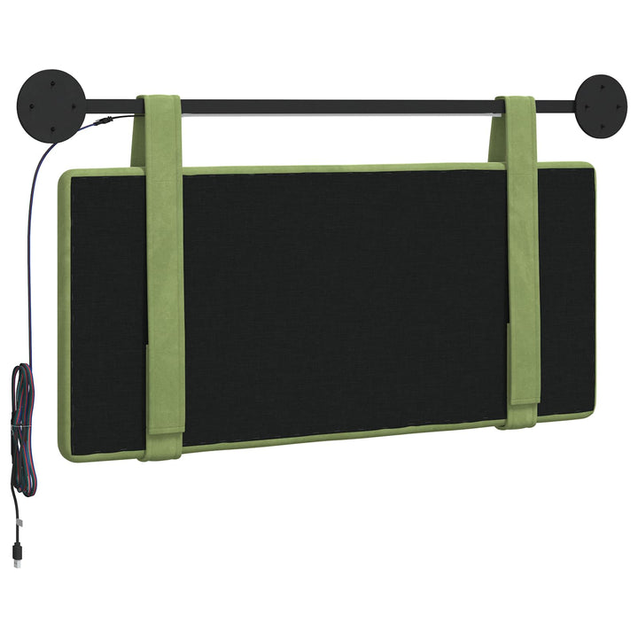 Hængende sengegavl Med LED-lys Lys grøn Fløjl