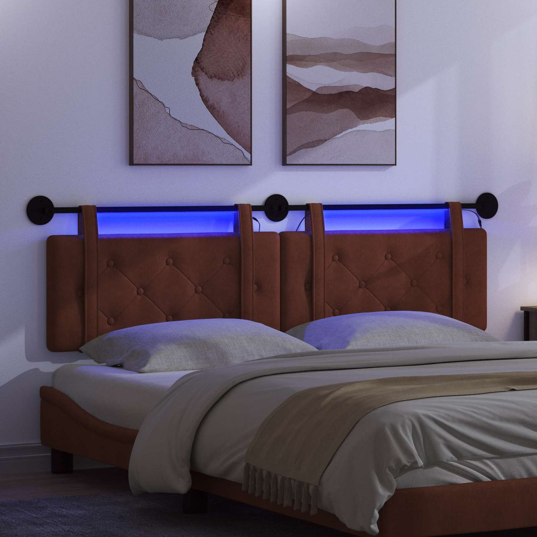 Hængende sengegavl Skinnende Brun Antik PU