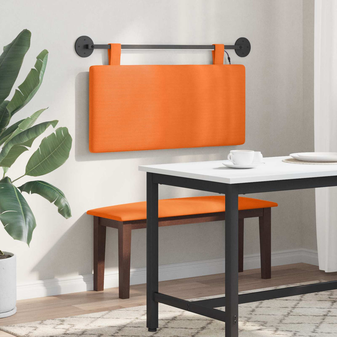 Hængende sengegavl Med LED-lys Orange Velourstof