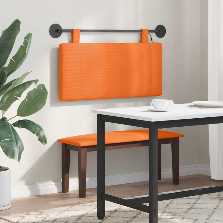 Hængende sengegavl Med LED-lys Orange Velourstof