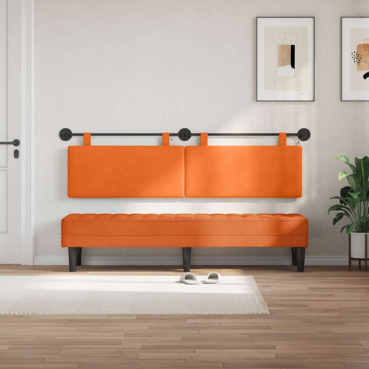 Hængende sengegavl Orange Velourstof