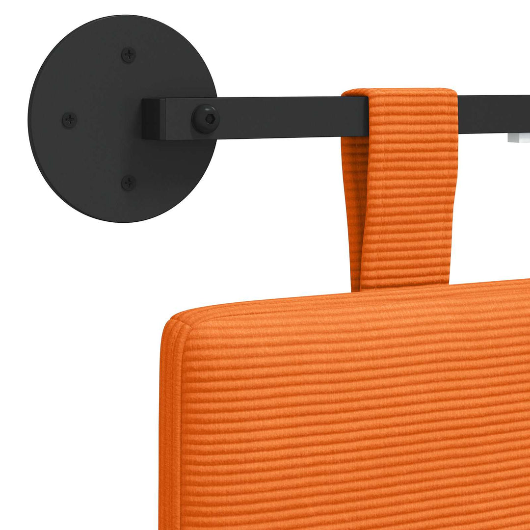 Hængende sengegavl Orange Velourstof