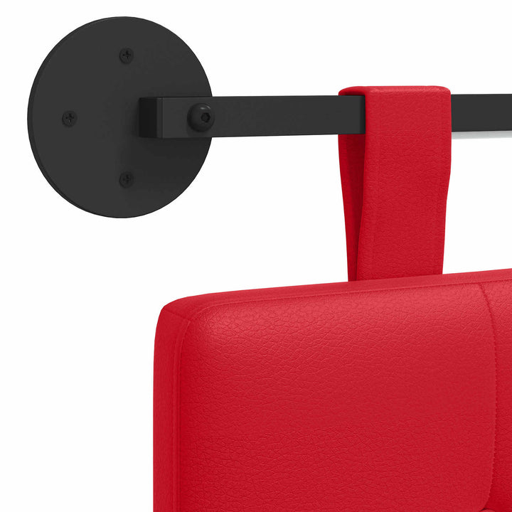 Hængende sengegavl Med LED-lys Rød Kunstlæder