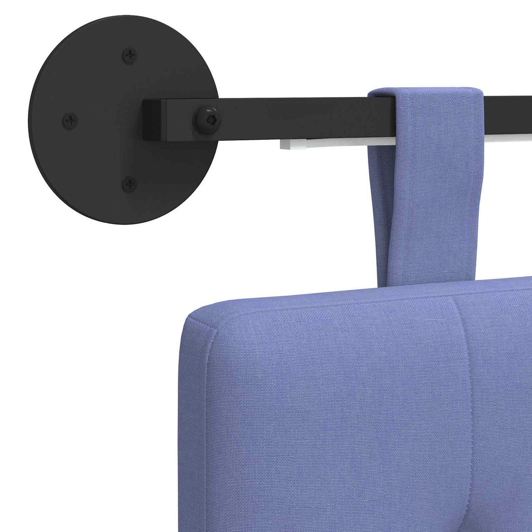 Hængende sengegavl Med LED-lys Jeans blå Stof