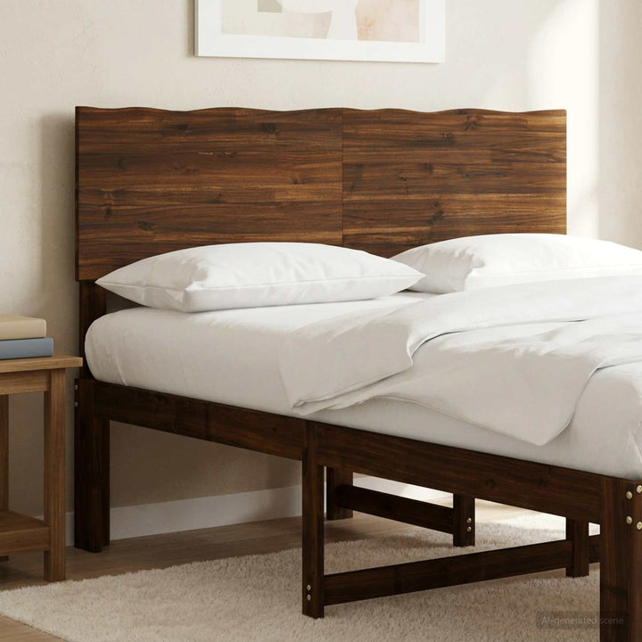 Sengegavl med naturkant ROSTOCK Mørk Brun 135 cm