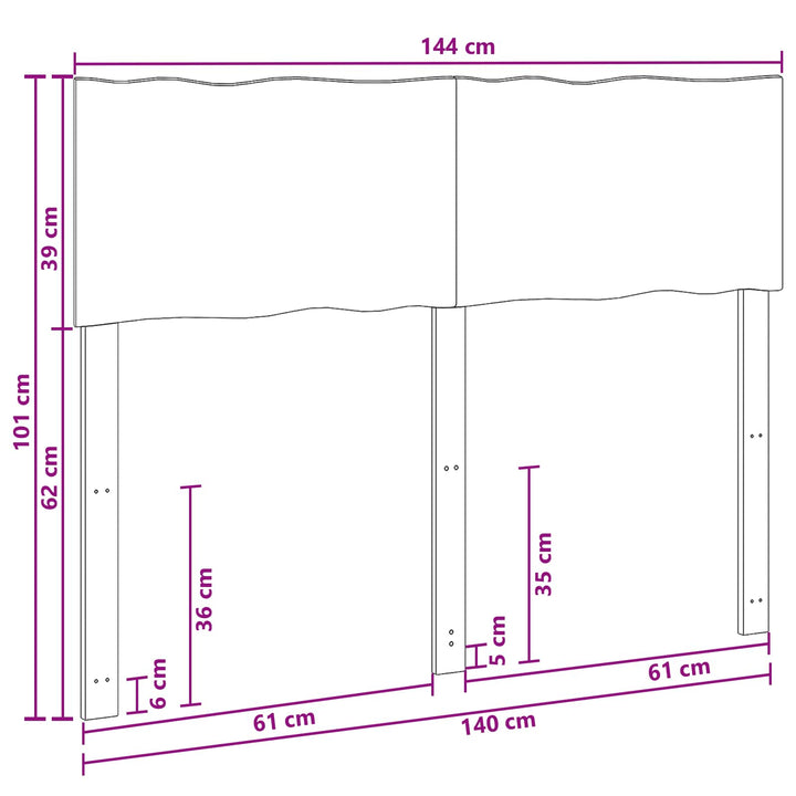 Sengegavl med naturkant ROSTOCK Naturfarvet 140 cm