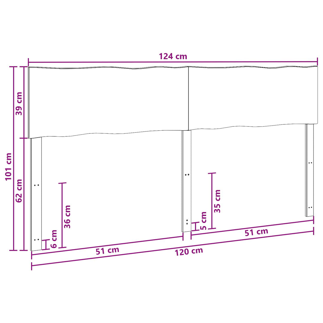 Sengegavl med naturkant ROSTOCK Naturfarvet 120 cm