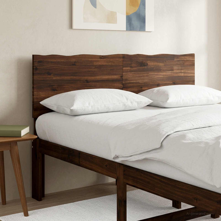 Sengegavl med naturkant ROSTOCK Mørk Brun 140 cm