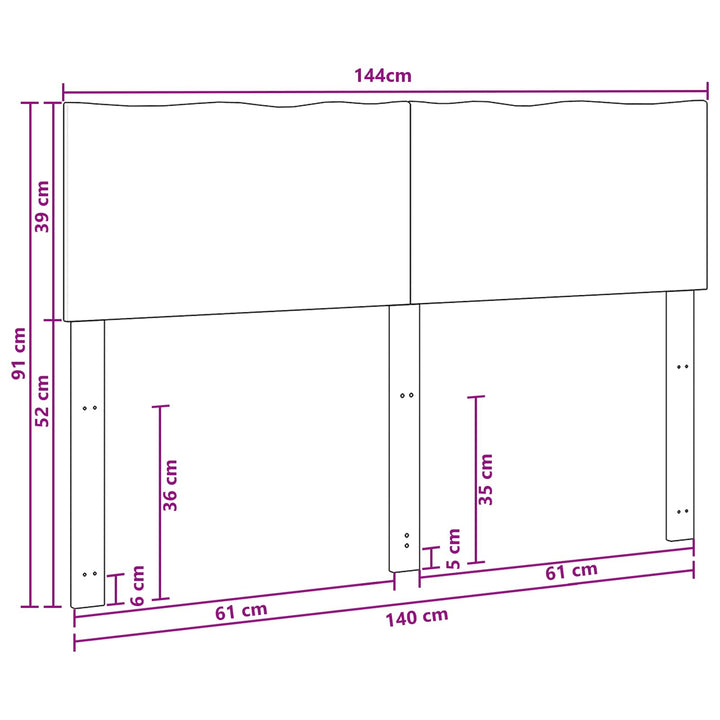 Sengegavl med naturkant ROSTOCK Mørk Brun 140 cm