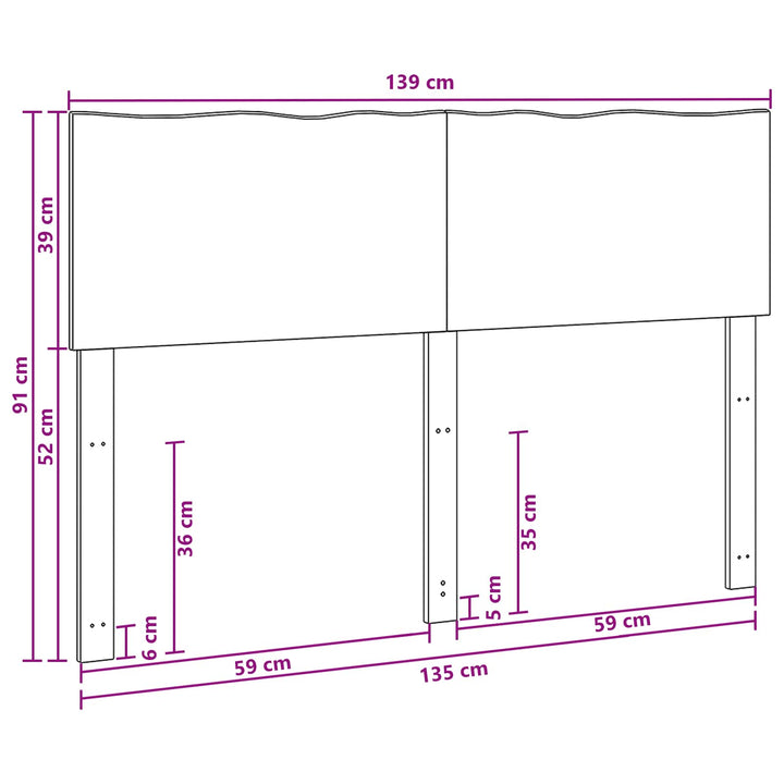Sengegavl med naturkant ROSTOCK Naturfarvet 135 cm